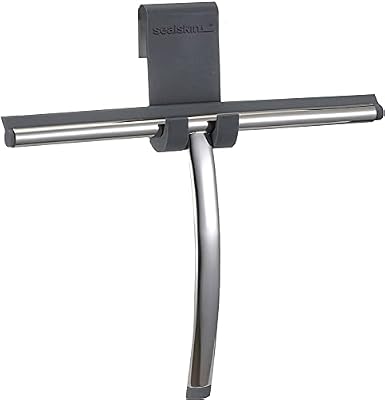 Sealskin Deluxe Escobillas limpiacristales con gancho para vidrio flexible Acero inoxidable pulido