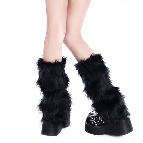 OSPNIEEK Womens Faux Fur Furry Leg Warmers