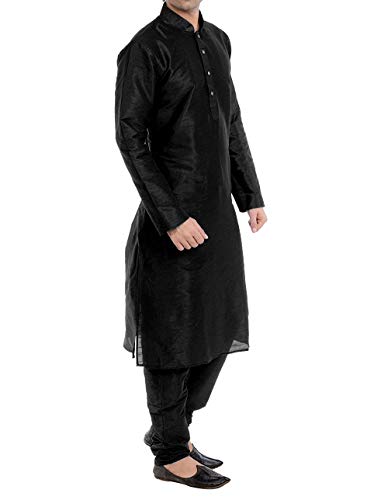 ROYAL FOCIL Silk Blend Black Men's Kurta Pyjama4