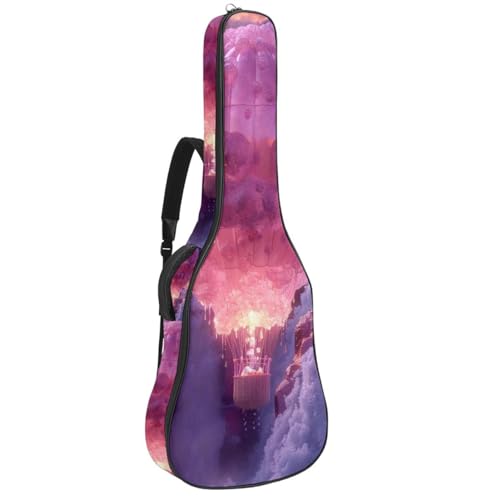 Sac guitare acoustique rembourré anti-choc étanche montgolfière rose