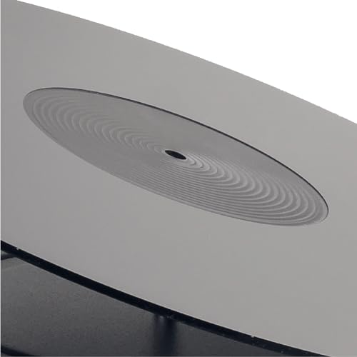 Hudson HiFi Acrylic Turntable Mat - Black - Enjoy Richest Tones, Crispest Sonic Clarity, Tightest Bass - 11.75” Anti-Static Platter Slipmat w/Label Recess - Standard Vinyl LP Record Platters