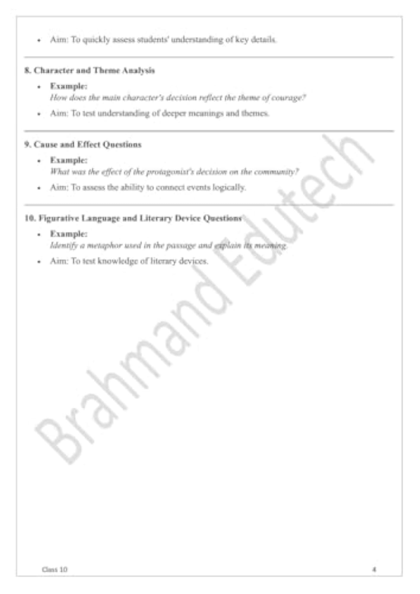 100 English Unseen Passages for Class 10 CBSE
