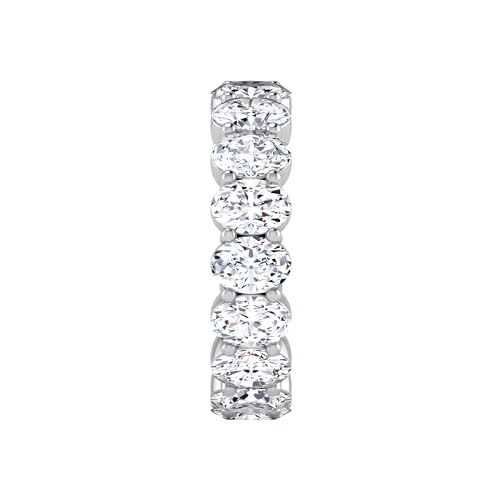 5.09 CTW Oval Cut Diamond Eternity Ring for Women in 14K White Gold/Yellow Gold | E-F Color, VS Clarity | Wedding, Anniversary, Luxury Fine Jewelry Gift | Lab-Grown Diamonds | Ring Size 6.5 - Image 6