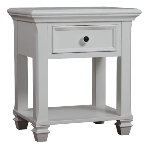 Baby Cache Glendale 1 Drawer Nightstand, Pure White