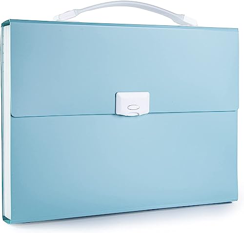 Freude Expanding File Folder with Handle - A4 Size Accordion File Organizer Portable,Waterproof,12 Pockets Monthly Document Organizer, Plastic File Organizer with Colored Labels for Office,School