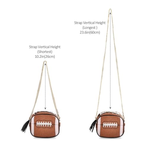 Image of ALAZA Women's American Football Close Up with White Laces PU Leather Crossbody Bag Shoulder Purse with Tassel