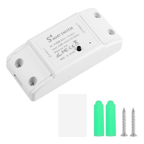 Smart Wifi Light Switch 10A 2200W Smart Relay Timer Wireless Switch Universal Diy Module for Smart Home Automation Solution Works with Alexa Google Home Compatible with eWelink Ifttt No Hub Required