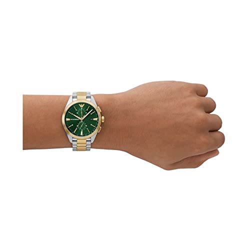 Emporio Armani Stainless Steel Analog Green Dial Men Watch-Ar11511, Silver Band - Image 4