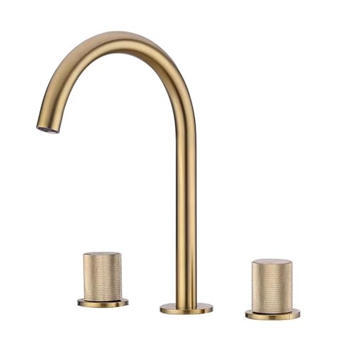 Robinet lavabo 3 trou mélangeur de bain moderne monté sur le pont avec deux poignées
