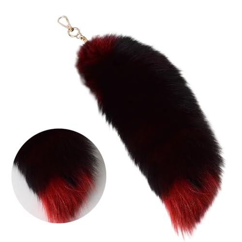 Porte-clés queue de renard suspendu, bijou de sac original et pendentif souple - 5