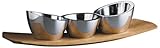 Nambe Trio 15-Inch Metal Condiment Set with Tray