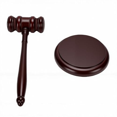 Martillo profesional de madera para juzgado con base miniatura 5