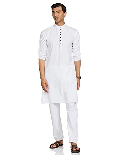 Image of Luxrio Kurta Pyjama Set for men Cotton Blend Long Solid Straight Fit KurtaSETSolid2