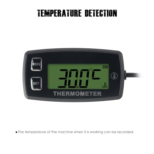 Taikemeti Digitales Motortemperaturthermometer Induktionsthermometer Kleiner Motor Multifunktions-Außenthermometer Wasserdichtes Thermometer, das für Boots-LKW-Motorradmotor geeignet ist