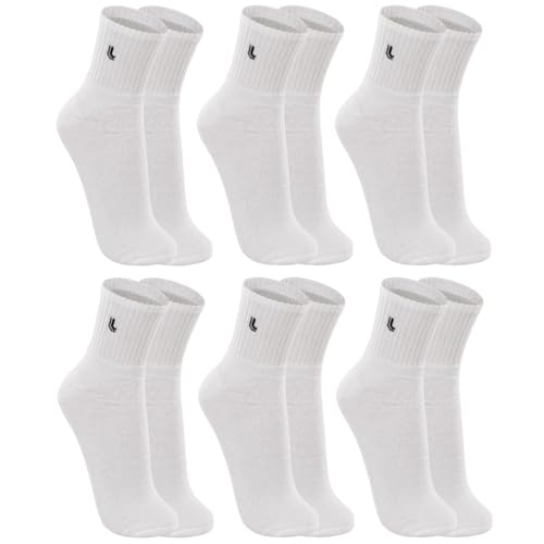 Lupo Kit 6 Pares de Meia Lupo Cano Médio Forro Atoalhado Punho Canelado Algodão Sport Original, 6 Branca, 41-44