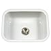 Houzer PCS-2500 WH Porcela Series Porcelain Enamel Steel Undermount Single Bowl Kitchen Sink, White
