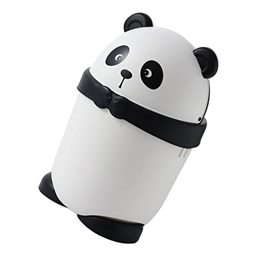 TOPPERFUN Cartoon Panda Mini Trash Can Desktop Waste Bin Small Garbage Container for Play Room