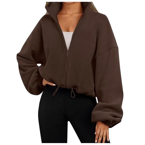 Veste courte femme polaire à capuche zippée contre le froid