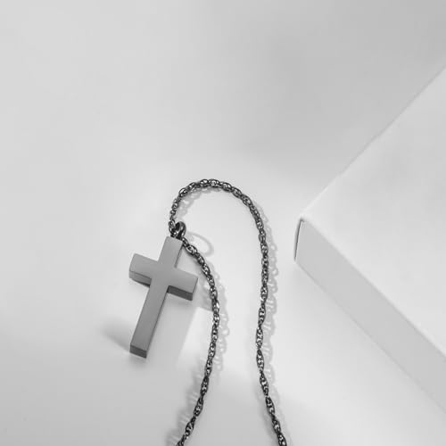Cremation Cross Necklace for Ashes Cross Urns Locket Pendant Ashes Holder Stainless Steel Memorial Jewelry-With Me Always3