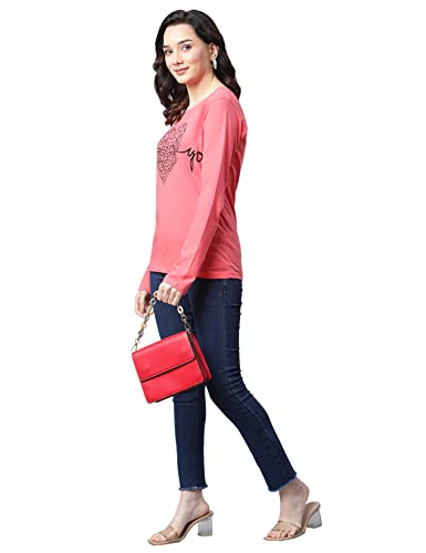 Image of OM SAI LATEST CREATION Women's Plain Lycra with Plain Design on HaOSLC-Sleeve Regular Fit Office wear,Casual wear Top