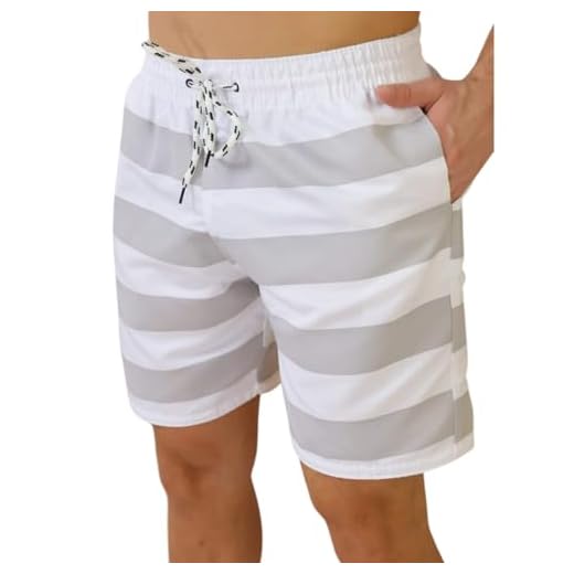 Shorts Tactel Bermuda Masculino Praia Mauricinho LISTRADO 705 (BR, Alfa, GG, Regular, Regular, Cinza)