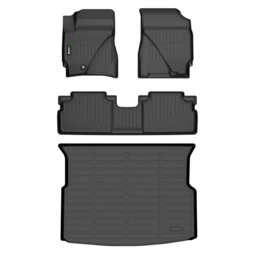 Image of HAFIDI Floor Mats & Cargo Liner Fit for 2009-2012 Ford Escape for Mazda Tribute & Mercury Mariner 2009-2011 All Weather Protection TPE Car Floor Liners Full Set Custom Accessories, Black