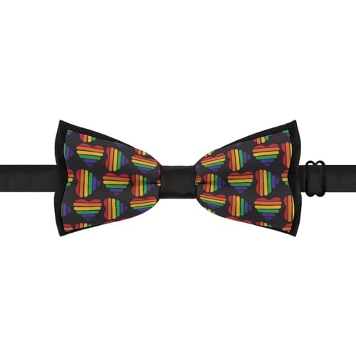 GoasNei Pride Month LGBTQ Gay Pride Ally Bow Tie for Men Adjustable Necktie Funny Tie Neck Ties for Weddings Party