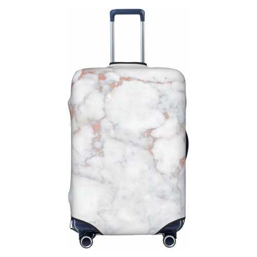 White Marble Rose Gold Print Suitcase Cover Luggage Protector Washable Elastic Fashionable Travel Gear Cover
