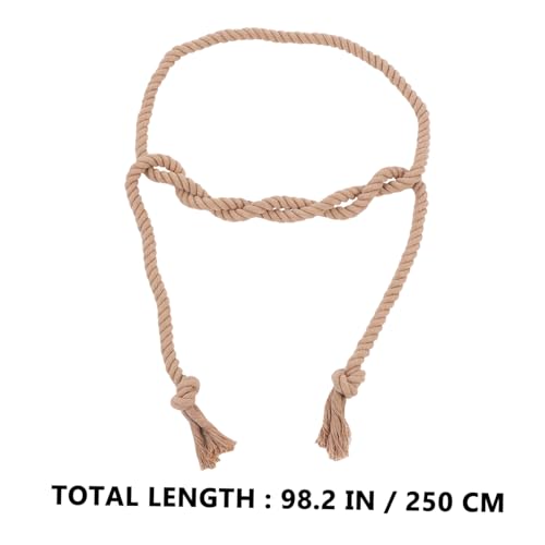 Cotton Linen Gothic Waist Belt for Men Pastor Cosplay Costume Accessory Waistband for Pants Robe Trousers in Dark Brown2