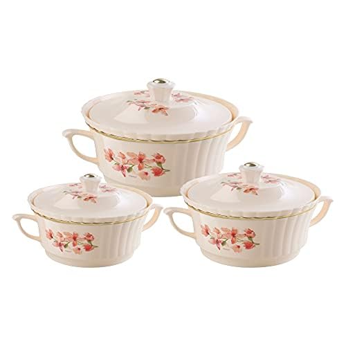 Nayasa Plastic Destiny Insulated Casserole Gift Set Of 3 (500 Ml, 1000 Ml, 1500 Ml), Beige For Rs. 999 @ 44 %