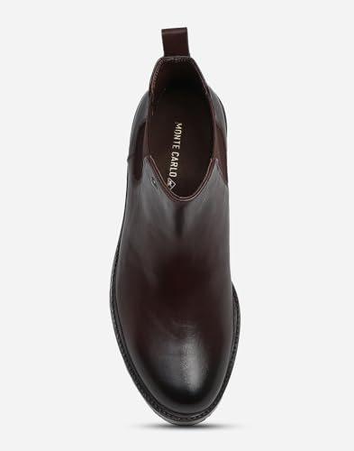 Image of Monte Carlo Mens Solid Slip on Genuine Leather Chelsea Boots (201824FW)