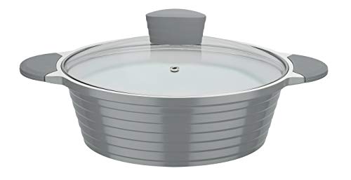 GSW Stahlwaren GmbH Alu-Guss Stieltopf, grau/transparent, 18 x 9,5 cm, 1,9 Liter