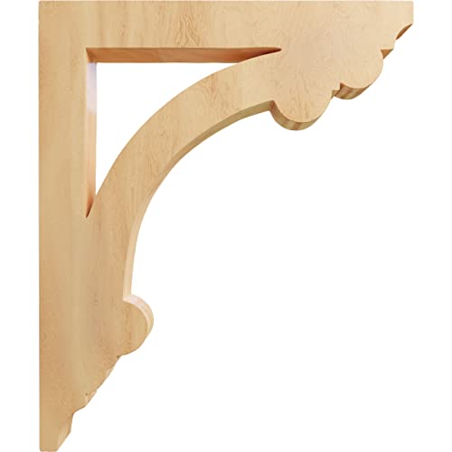 Ekena Millwork CORW02X10X12ELRO Large Ellis Wood Corbels, 1 1/2"W X 10"D X 12"H, Red Oak thumb #2