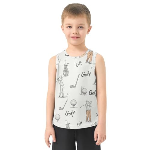 J JOYSAY Cartoon Golf Swing Boys Tank Top Sleeveless Muscle Shirts Quick Dry Sport Workout Active Kids T-Shirts 3-15T2