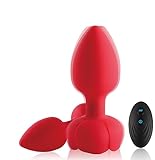 Vibrating Butt Plug, Silicone Anal Vibrator with Remote Control Vibration Anal Toys for Men, 10 Modes of Rose Anal Plug,Women and Couples,Round Pull Beads 02