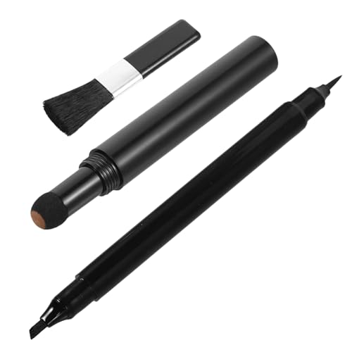 VINTORKY 1 Satz Bartstift Bartbürste Friseur Stift Friseur Bleistift Schminkstift Für Herren Haarfüller Bart Füllstift Bartfüller Bartfüllstift Mit Bürste Black Baumwollkern