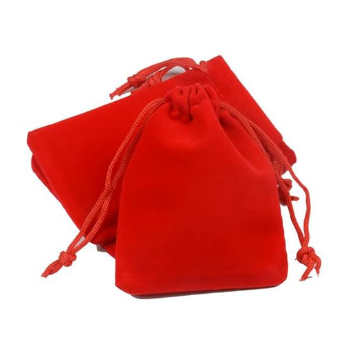 10 PCS Gift Red Dust Proof Drawstring Storage Pouch Bag Reusable Velvet Jewellery Bags Space Saver Organizer For Travel Household?15 * 20cm?