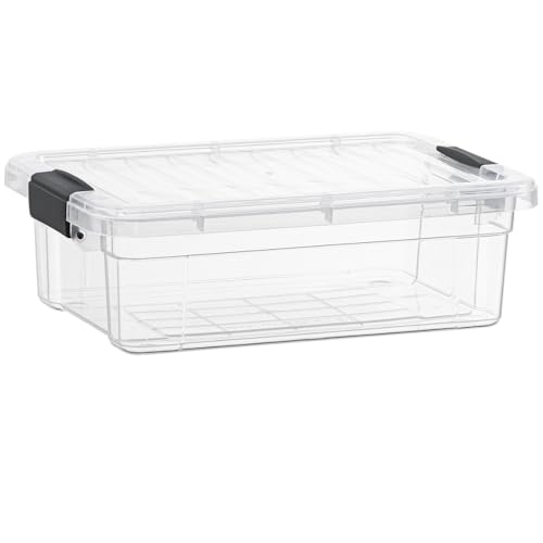 Image of Superio Storage Bins with Lids, Clear Plastic Containers for Organizing, Stackable Totes, BPA Free, Odor Free, Organizer Boxes for Home, and Dorm