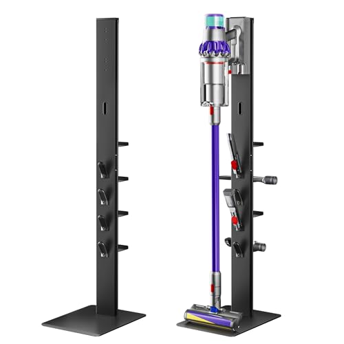 PEGZONE Ständer für Dyson Akkusauger mit 4 Haken und 4 Ablagen, Kompatibel für Dyson Gen5, V15, V12, V11, V10, V8, V7 und V6 Series, Kein Bohren, Kann Staubsauger und Alle Zubehörteile Speichern