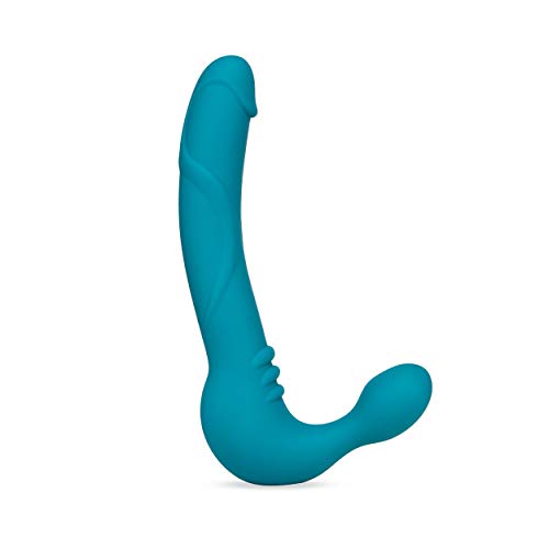 Blush Temptasia Luna Strapless Strap On Silicone Dildo, Double Ended Vibrating Dildo, Sex Toys For Women, Teal #TOP1