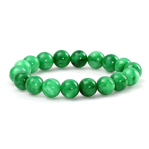 Bracelet en perles de jade 8 mm pour femme élastique