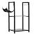nalone Firewood Rack Indoor, Small Outdoor Firewood Log Storage Rack, 2-Tier Wood Holder with 6 Hooks, Firewood Stand for Indoor Fireplace, Outdoor Patio, Fire Pit, Stove