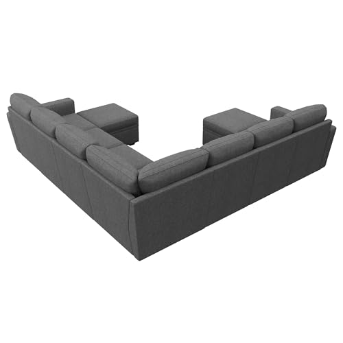 Image of HONBAY Modular Sectional Sleeper Sofa with Pull Out Couch, Oversized U Shaped Sleeper Pull Out Bed with Storage Sectional Couches for Living Room - Dark Grey