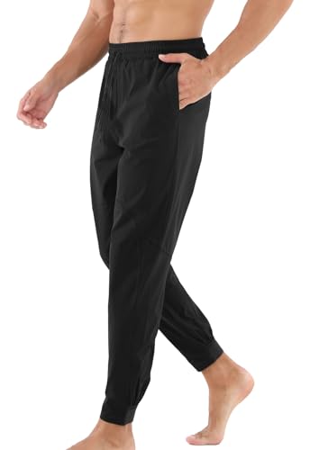 Surenow Mens Athletic Pants Lightweight Workout Joggers Multiple Pockets Gym Sweatpants Quick-Drying Tapered Fit Training