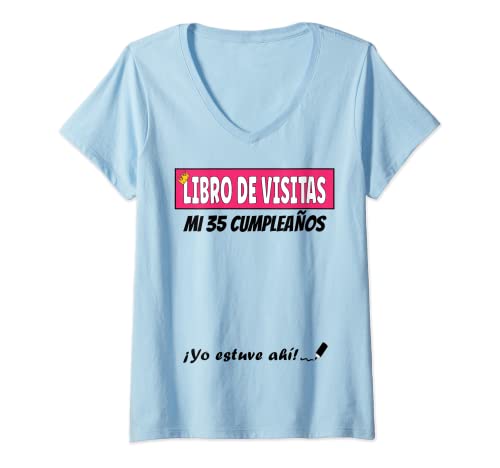 Mujer Libro De Visitas - 35 Años Cumpleaños Divertido Regalo Mujer Camiseta Cuello V