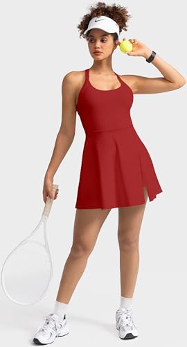 Image of MIRITY Womens Activewear Tennis Dress - Built in Shorts with Pockets and Bra Golf Athletic Workout Dresses