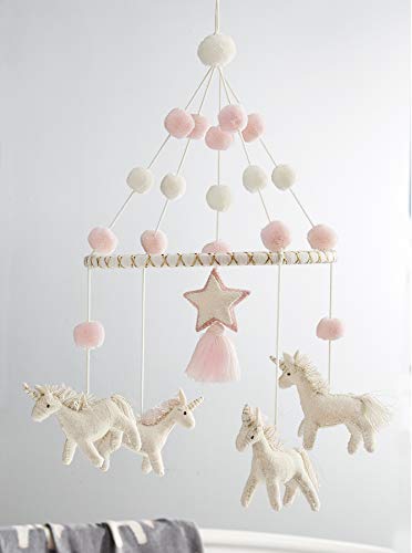 Mud Pie Nursery Baby Crib Mobile, Unicorn, Pink, One Size #TOP1