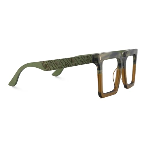 Image of Zeelool Vintage Square Eyeglasses Frame for Men with Non-prescription Clear Lens ZJGX320783