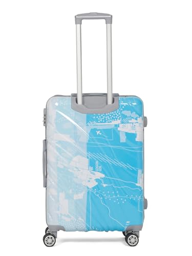 Image of Teakwood World Small 65 cm Check in Size Trolley Bag Polycarbonate 360 Degree 8 Wheels Luggage Bag with TSA Lock, Adjustable Handle Trolley Bags for Travel, Suitcase for Travel | Blue
