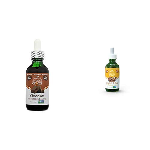 SweetLeaf Sweet Drops Liquid Stevia Sweetener, Chocolate, 2 Ounce & Sweet Drops Liquid Stevia Sweetener, English Toffee, 2 Ounce